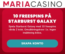 Hämta 10 Freespins på Starburst Galaxy (ingen insättning krävs)